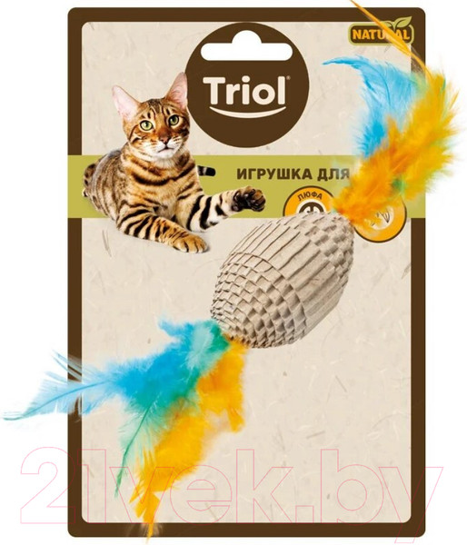 Изображение товара Игрушка для кошек Triol Natural Мяч для регби с перьями / 22171051