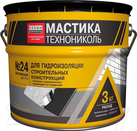 Изображение товара Гидроизоляционная мастика Технониколь МГТН №24 (3кг)