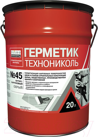 Изображение товара Герметик силиконовый Технониколь №45 (16кг, серый)