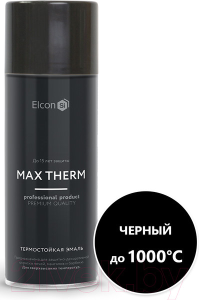 Изображение товара Эмаль Elcon Термостойкая до 1000C (520мл, черный)