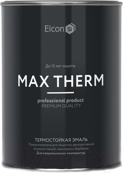 Изображение товара Эмаль Elcon Термостойкая до 600C (800г, антрацит)