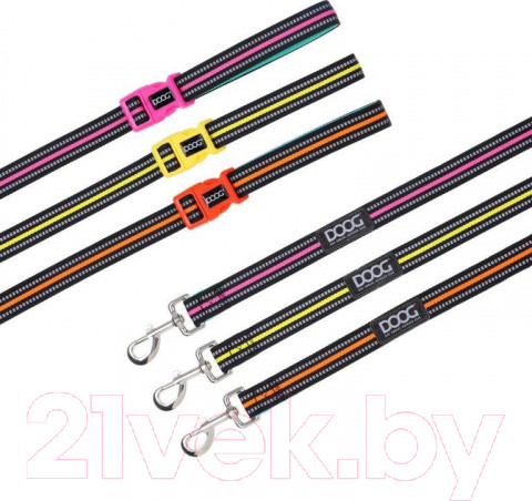 Изображение товара Поводок DOOG Neon Rin Tin Tin / LEADTIN-L (черный/розовый)