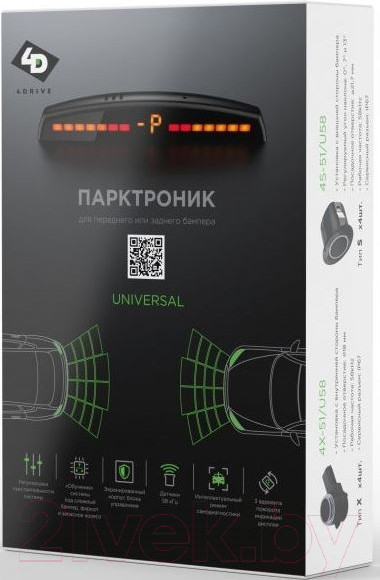 Изображение товара Парковочный радар 4Drive 4S-51/U58-Black