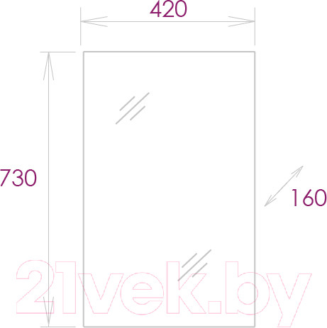 Изображение товара Шкаф с зеркалом для ванной Onika Венеция 42.00 У (204201)