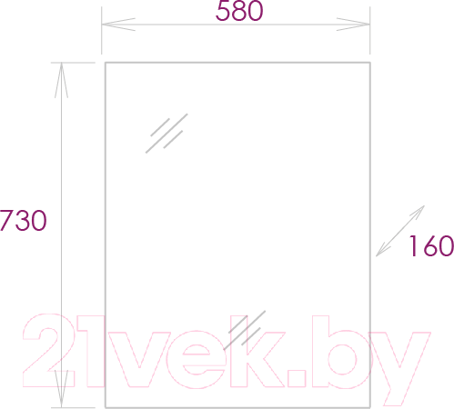 Изображение товара Шкаф с зеркалом для ванной Onika Венеция 58.00 У (205843)