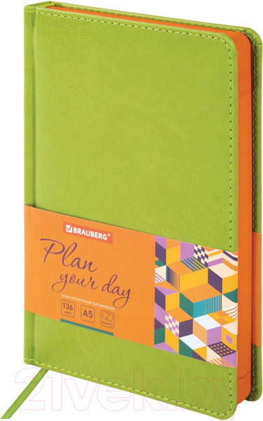 Изображение товара Ежедневник Brauberg Rainbow / 111669 (зеленый)