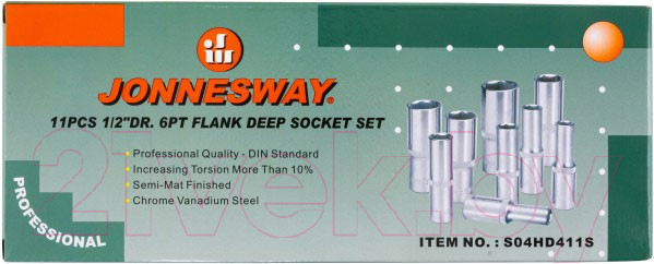 Изображение товара Набор головок слесарных Jonnesway S04HD411S