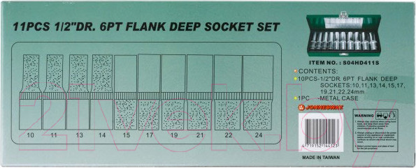 Изображение товара Набор головок слесарных Jonnesway S04HD411S