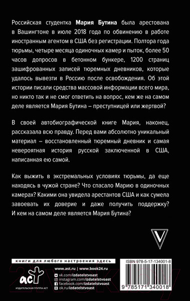 Изображение товара Книга АСТ Тюремный дневник (Бутина М. В.)