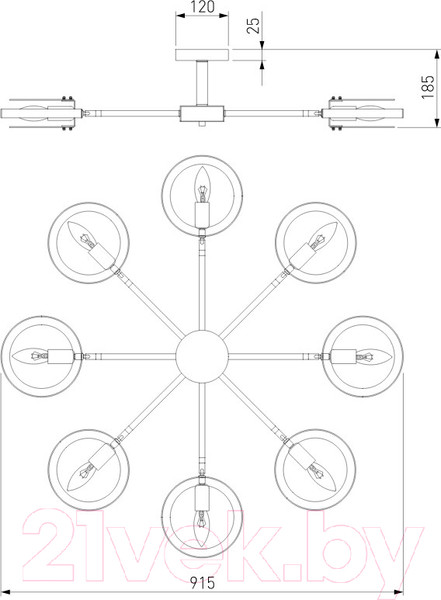 Изображение товара Люстра Евросвет 70121/8 (черный)