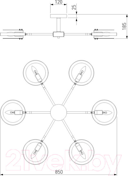 Изображение товара Люстра Евросвет 70121/6 (черный)