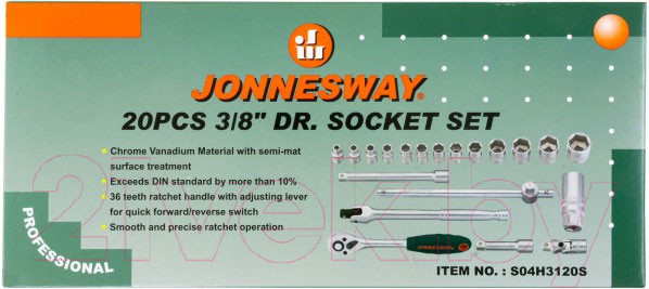 Изображение товара Набор головок слесарных Jonnesway S04H3120S