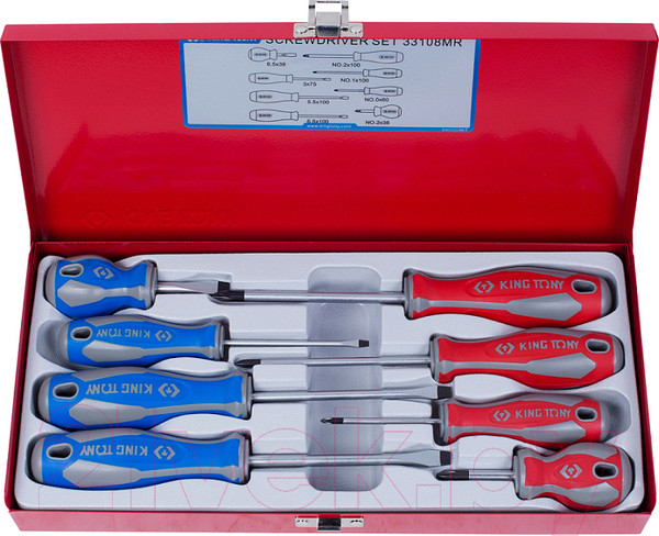 Изображение товара Набор отверток King TONY 33108MR