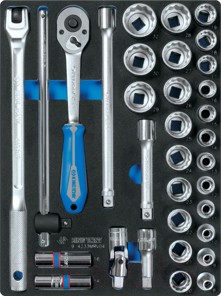 Изображение товара Набор головок слесарных King TONY 9-4233MRV04