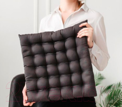 Изображение товара Подушка на стул Smart Textile Уют с завязками 40x40 / T429 (лузга гречихи)