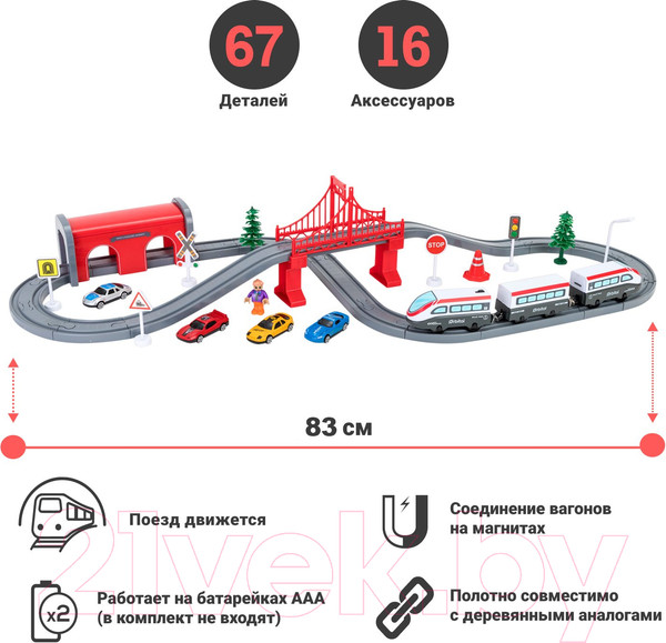 Изображение товара Железная дорога игрушечная Givito Мой город / G201-013