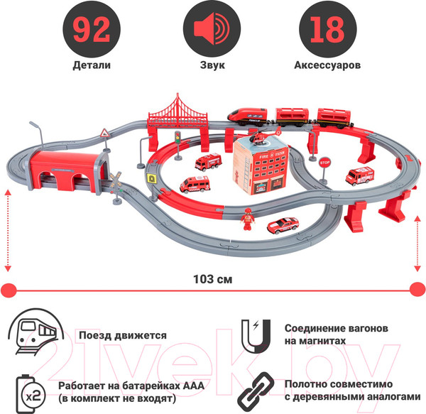 Изображение товара Железная дорога игрушечная Givito Служба спасения / G201-003