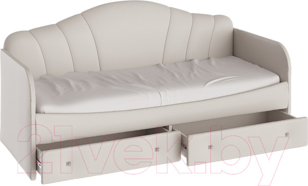 Изображение товара Односпальная кровать ТриЯ Сабрина 900 ТД-307.12.02 с мягкой спинкой и ящиками (кашемир)