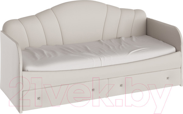 Изображение товара Односпальная кровать ТриЯ Сабрина 900 ТД-307.12.02 с мягкой спинкой и ящиками (кашемир)