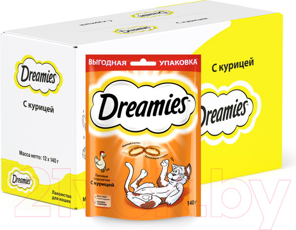 Изображение товара Лакомство для кошек Dreamies С курицей (140г)