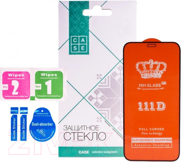 Изображение товара Защитное стекло для телефона Case 111D для iPhone 12 Mini (черный глянец)
