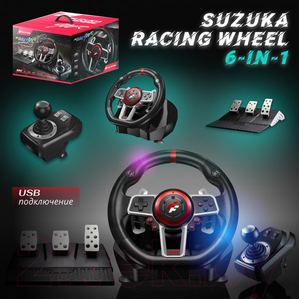 Изображение товара Игровой руль FlashFire Suzuka Racing Wheel 6-in-1 / ES900R