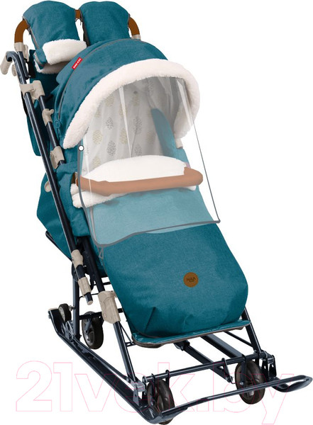 Изображение товара Санки-коляска Ника Детям / НД7-8К/3 (синий меланж)