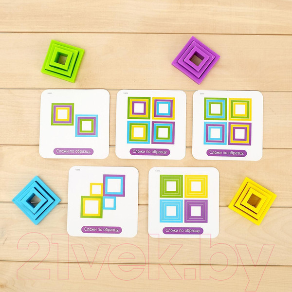 Изображение товара Развивающий игровой набор Zabiaka Собери по образцу / 4458858
