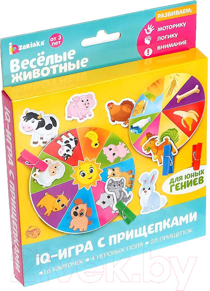 Изображение товара Развивающая игра Zabiaka Животные. IQ-игра с прищепками / 3734797