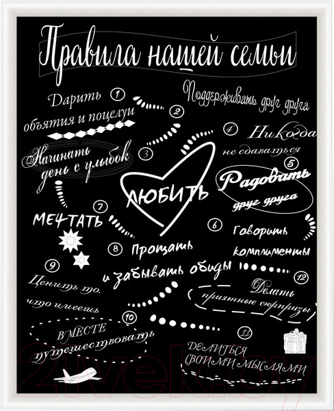Изображение товара Картина Декарт Мотиватор Правила семьи 8Л2559 (в раме)