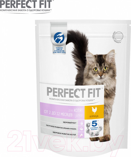 Изображение товара Сухой корм для кошек Perfect Fit Для котят до 12 месяцев. Курица (190г)