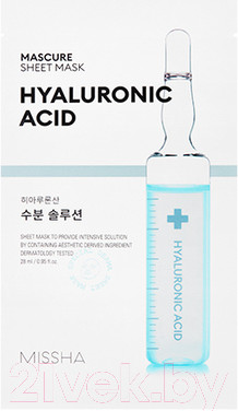 Изображение товара Маска для лица тканевая Missha Mascure Hydra Solution Sheet Mask Hyaluronic Acid увлажняющая (28мл)