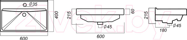 Изображение товара Умывальник Sanita Luxe Fest 60 / FST60SLWB01