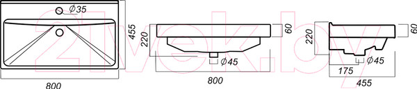Изображение товара Умывальник Sanita Luxe Fest 80 / FST80SLWB01