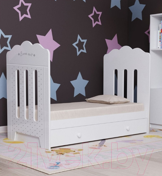 Изображение товара Детская кроватка VDK Bonne маятник и ящик (слоновая кость)
