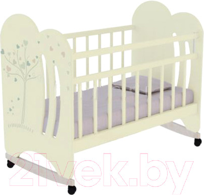 Изображение товара Детская кроватка VDK Wind Tree колесо-качалка (слоновая кость)