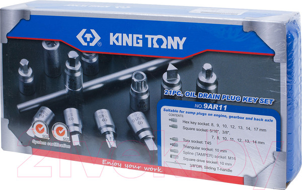 Изображение товара Набор головок слесарных King TONY 9AR11 (21 предмет)