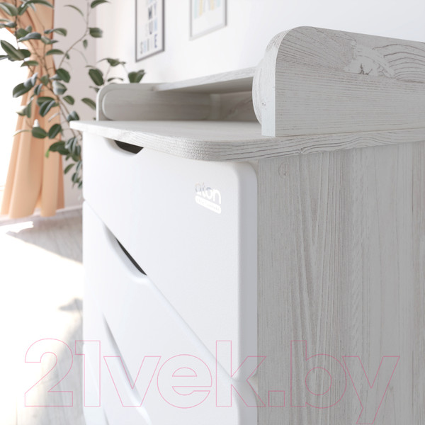 Изображение товара Комод пеленальный Атон Сириус Wood 604 ПВХ (с шариковыми направляющими, сосна касцина)