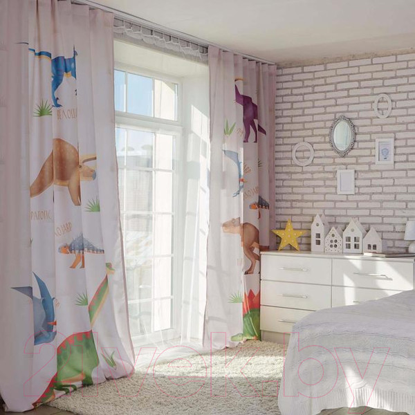 Изображение товара Комплект штор Этель Динозавры 5111659 (145x260, 2шт)