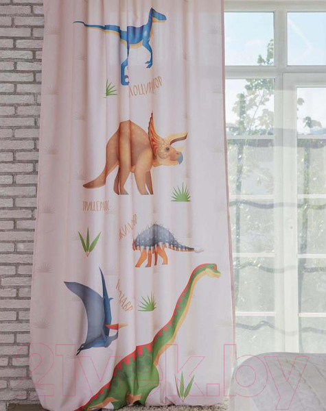 Изображение товара Комплект штор Этель Динозавры 5111659 (145x260, 2шт)