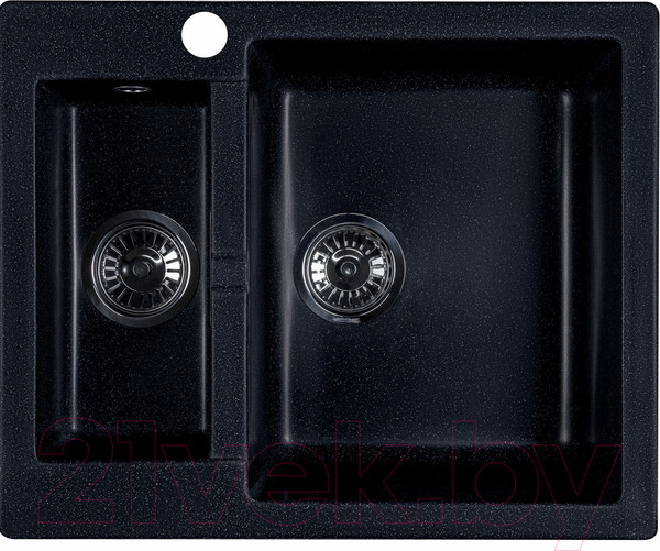 Изображение товара Мойка кухонная БелЭворс Duet R (черный, без сифона)