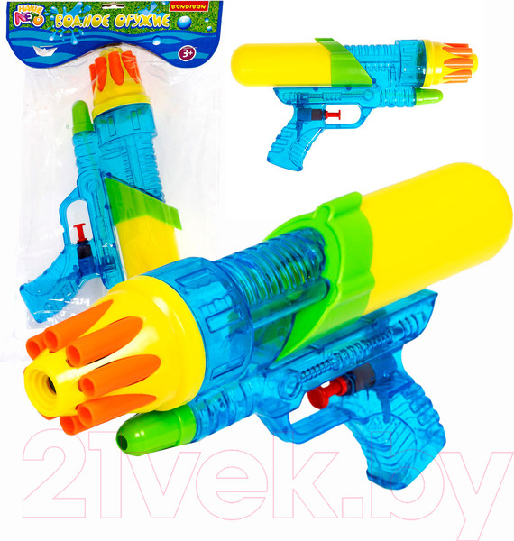 Изображение товара Бластер игрушечный Bondibon Водный пистолет. Наше лето / ВВ2858 (желтый/синий)