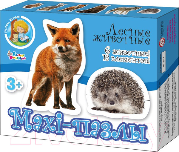 Изображение товара Развивающая игрушка Десятое королевство Maxi. Лесные животные / 02643 (13эл)