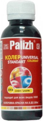 Изображение товара Колеровочная паста Palizh Standart №1004 универсальная (140г, графит)