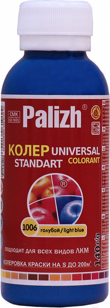 Изображение товара Колеровочная паста Palizh Standart №1006 универсальная (140г, голубой)