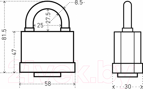 Изображение товара Замок навесной Аллюр ВС1Ч-375П / AL-796548