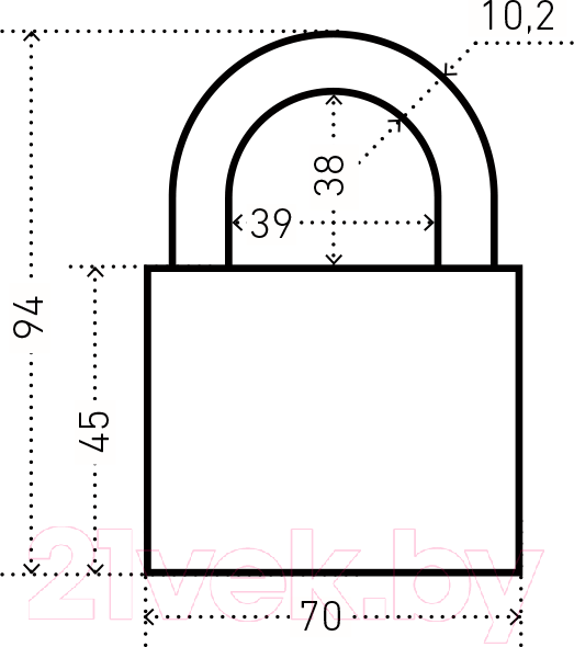 Изображение товара Замок навесной Аллюр ВС2С-701 / AL-795862