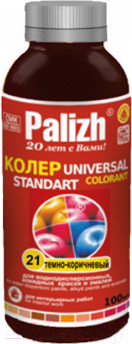 Изображение товара Колеровочная паста Palizh Standart №21 универсальная (150г, темно-коричневый)