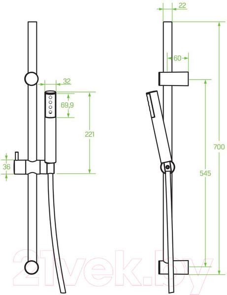 Изображение товара Душевой гарнитур Laveo Pretto NLP01A2