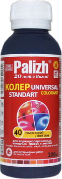 Изображение товара Колеровочная паста Palizh Standart №40 универсальная (140г, темно-синий)
